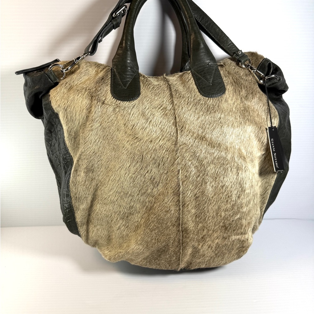 Gianni Notaro, Leather and Fur Tote